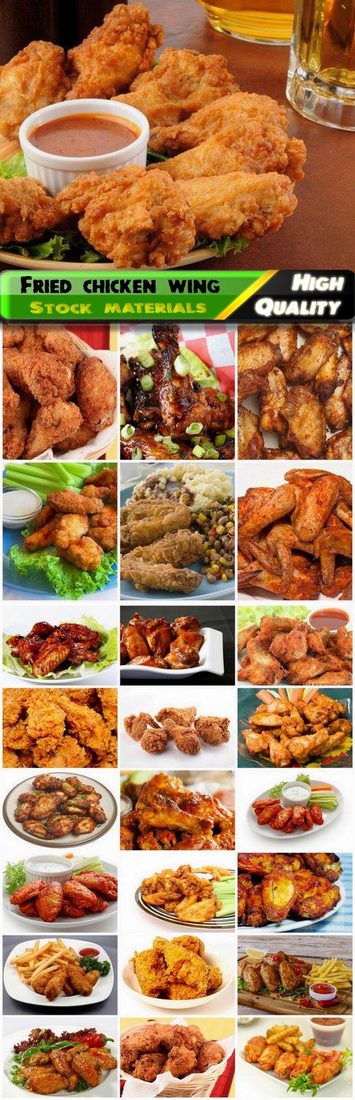 In batter with spices fried chicken wings with sauce - 25 HQ Jpg