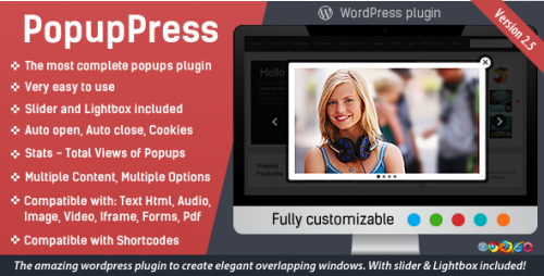 Nulled PopupPress v2.5.4 - Popups with Slider & Lightbox for WP snapshot