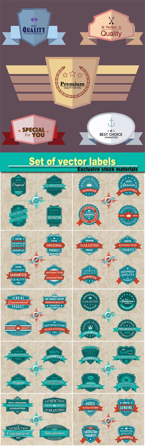 Set of vector labels and badges