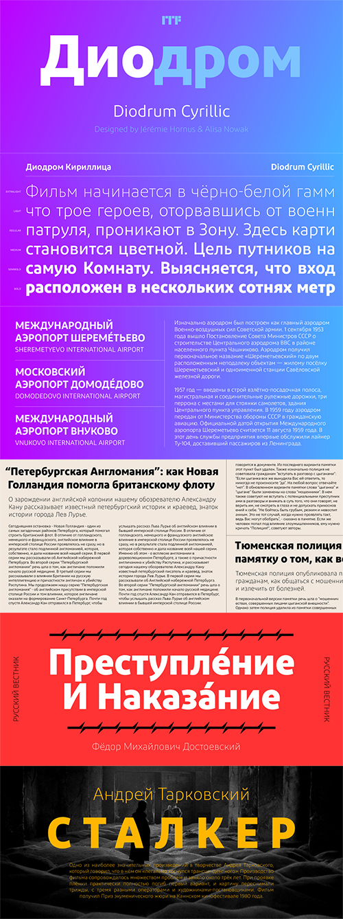 Diodrum Cyrillic font family