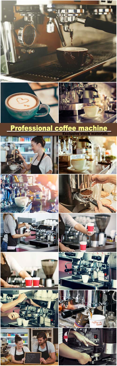 Professional coffee machine, fresh coffee