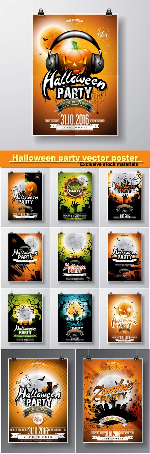 Halloween party vector poster
