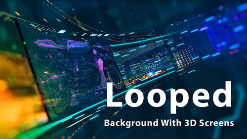 Looped Background With 3D Screens - Project for After Effects (Videohive)