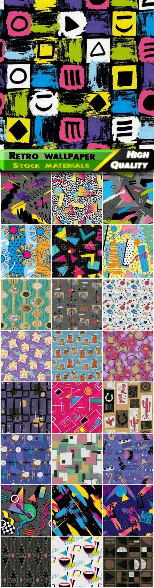 Retro style seamless pattern for wallpaper or textile design - 25 Eps