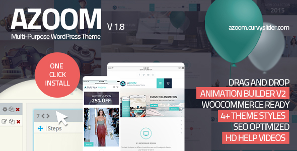 Nulled ThemeForest - Azoom v1.8 - Multi-Purpose Theme with Animation Builder