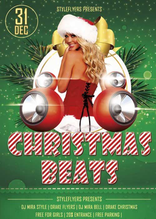 Jingle bits Party V1 PSD Flyer Template with Facebook Cover