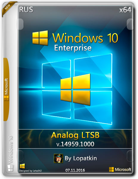 Windows 10 Enterprise 14959 rs2 analog LTSB by Lopatkin (x64) (2016) Rus