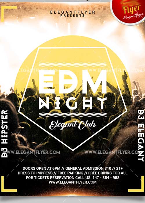 EDM Night Flyer PSD V15 Template + Facebook Cover