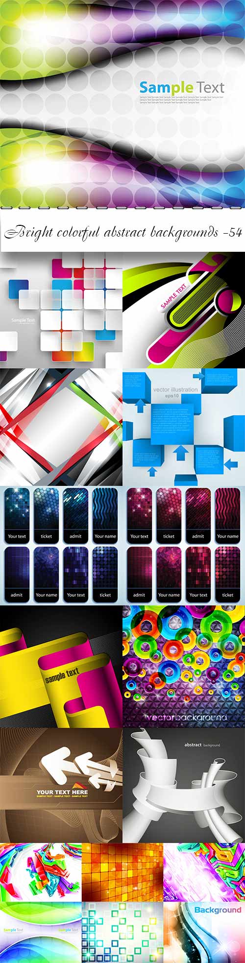 Bright colorful abstract backgrounds vector -54