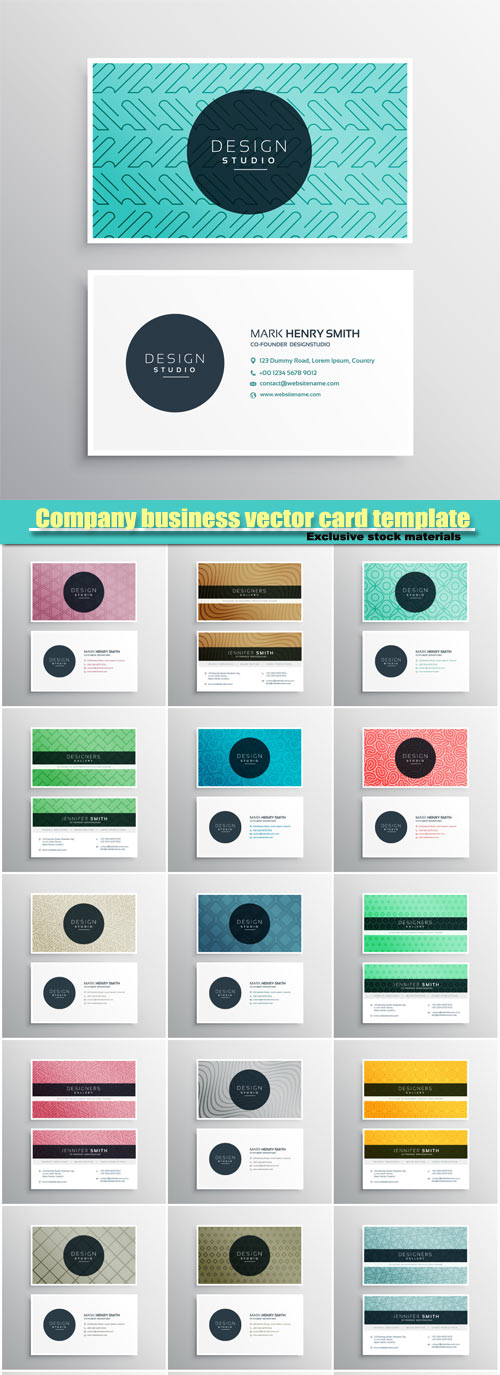 Company business vector card template with geometric shapes