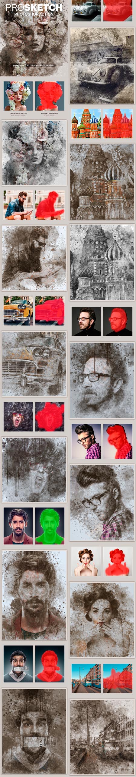 GraphicRiver - Pro Sketch - Painting Photoshop Action 18248544