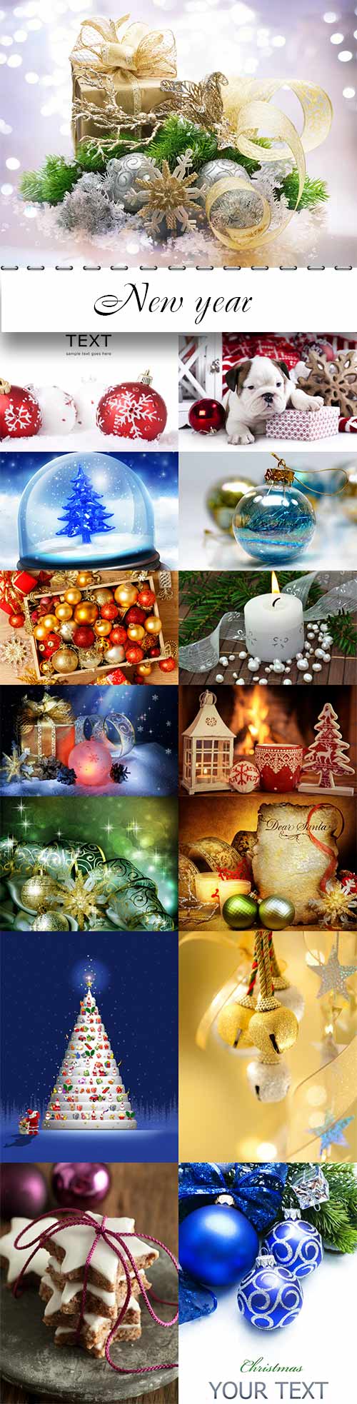 New year raster graphics collection