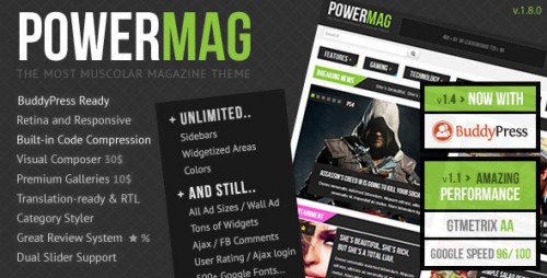 NULLED PowerMag v1.9.9 - The Most Muscular Magazine Reviews Theme download