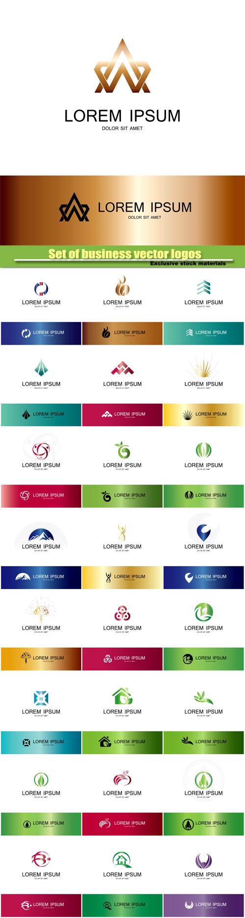 Set of different business vector logos