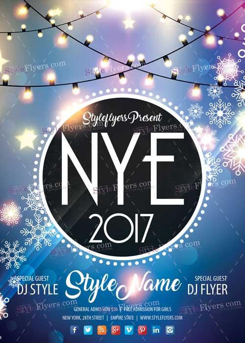 2017 NEY Party PSD V5 Flyer Template