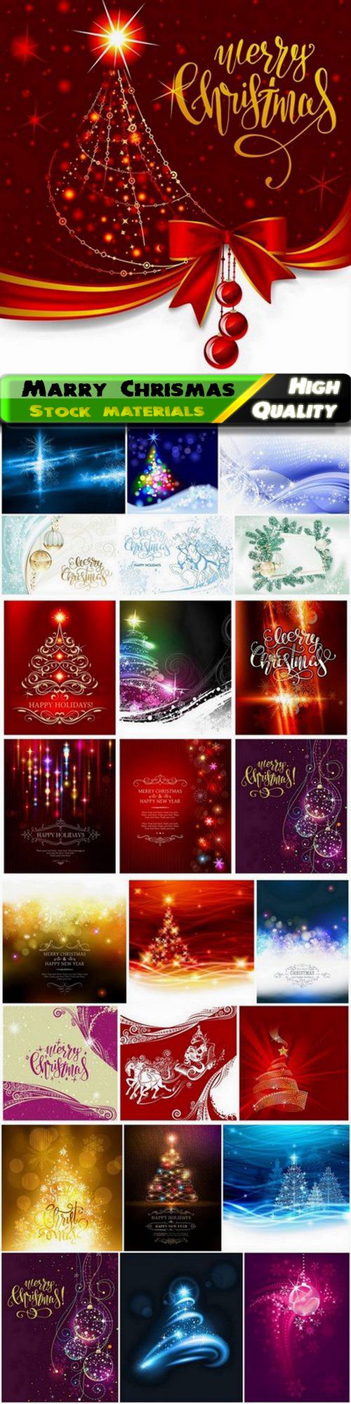 Merry Christmas and  happy New Year holiday card - 25 Eps