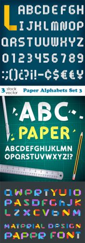 Vectors - Paper Alphabets Set 3