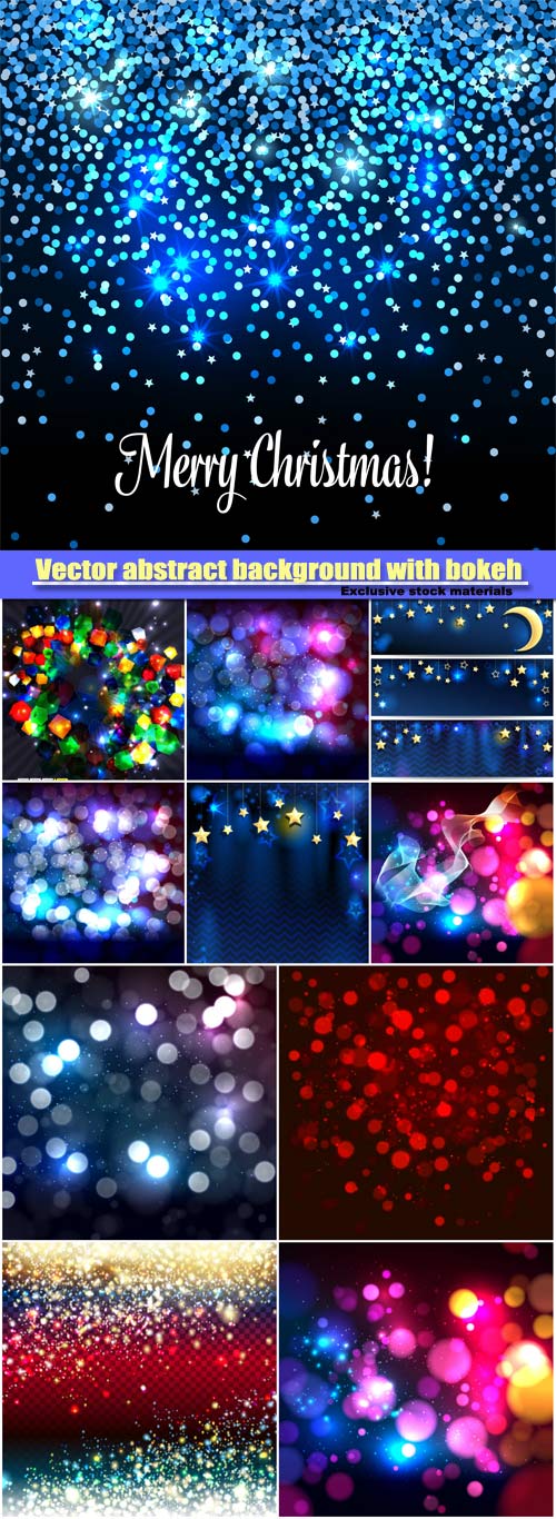 Vector abstract background with bokeh defocused lights