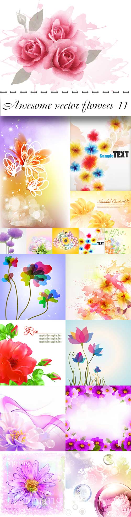 Awesome vector flowers-11
