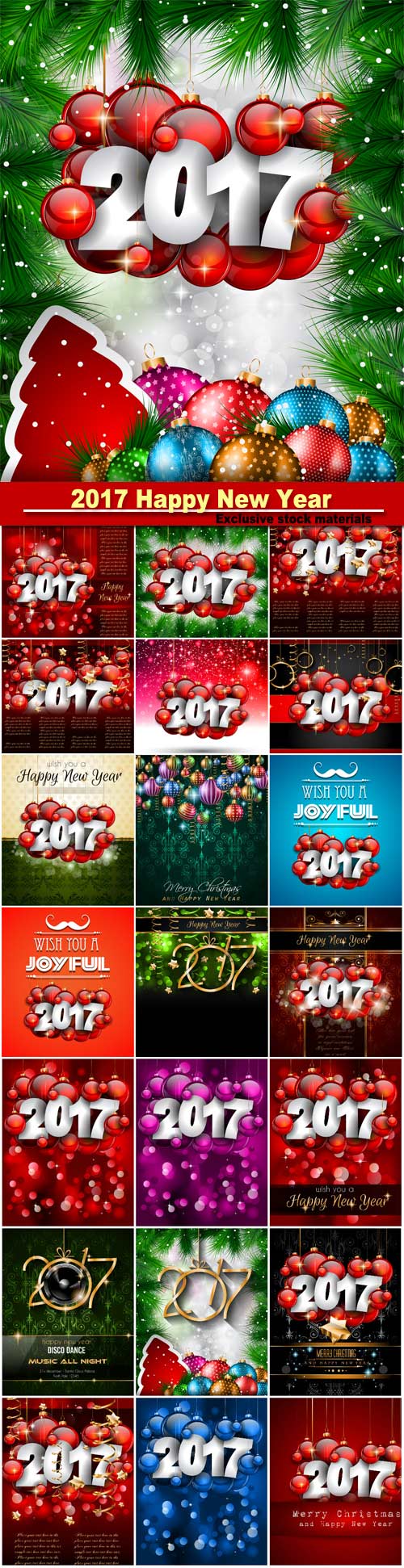 2017 Happy New Year background, flyers and greetings card or christmas them ...