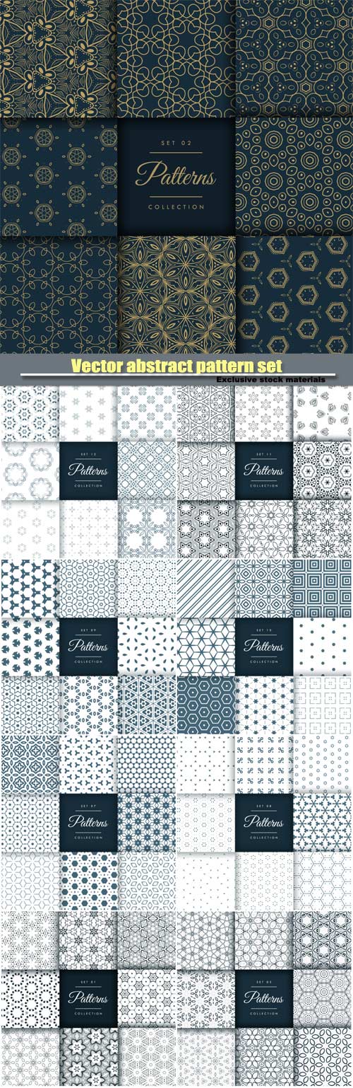 Vector abstract pattern set in different styles