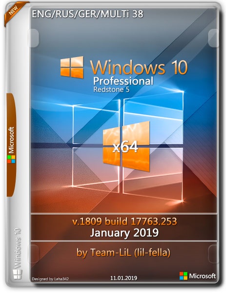 Windows 10 Pro v.1809.17763.253 January 2019 Team-lil (x64) (2019) =Multi-38/Rus=