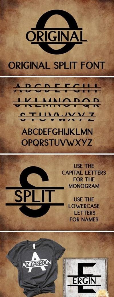 Fontbundles - Original Split Font - A Monogram Font 131715