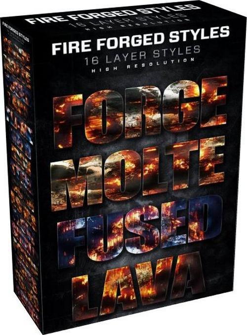 GraphicRiver - 16 Fire Forged Layer Styles Volume 8