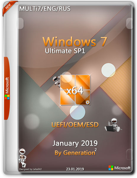 Windows 7 Ultimate SP1 x64 3in1 OEM Jan 2019 by Generation2 (MULTi7/RUS)
