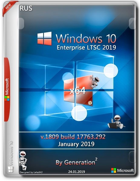 Windows 10 Enterprise LTSCv.1809.17763.292 Jan 2019 by Generation2 (x64) (2019) =Rus=